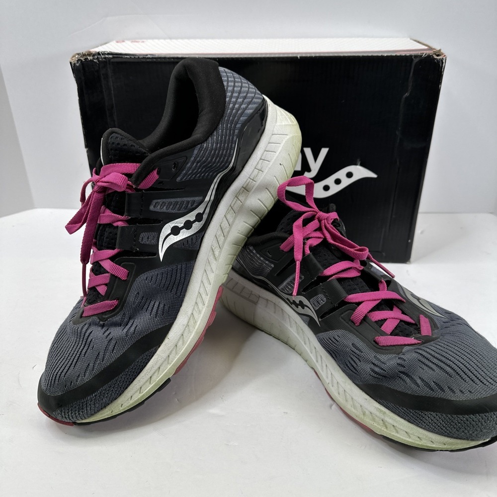 Saucony Womens Ride ISO S10444-4 Gray Pink Running Shoes Sneakers Sz 12 Gym Core